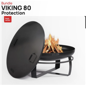 SET: Feuerschale VIKING 80 cm inkl. Randdeckel 81,5 cm