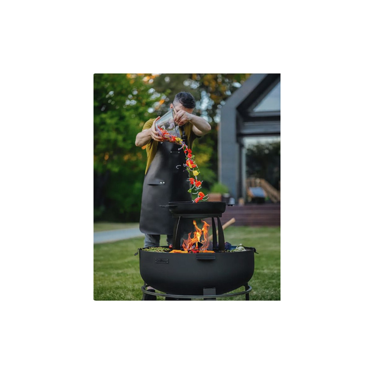 SET: Feuerschale XXL VIKING 80 cm mit Grillplatte 78 cm (4 G