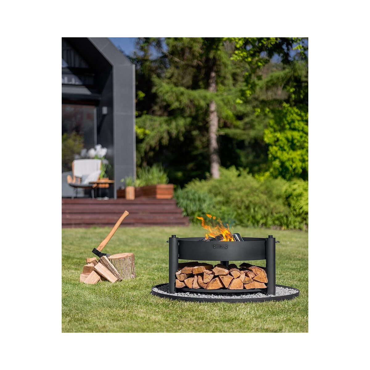 Multifunktionale Feuerschale 80cm MONTANA X mit Grillrost 60