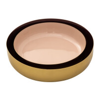 Dekoschale 2er Set rund ø 22/18cm Masterbox 4-teilig Obstschale Glam hochwertig Metall Emaille