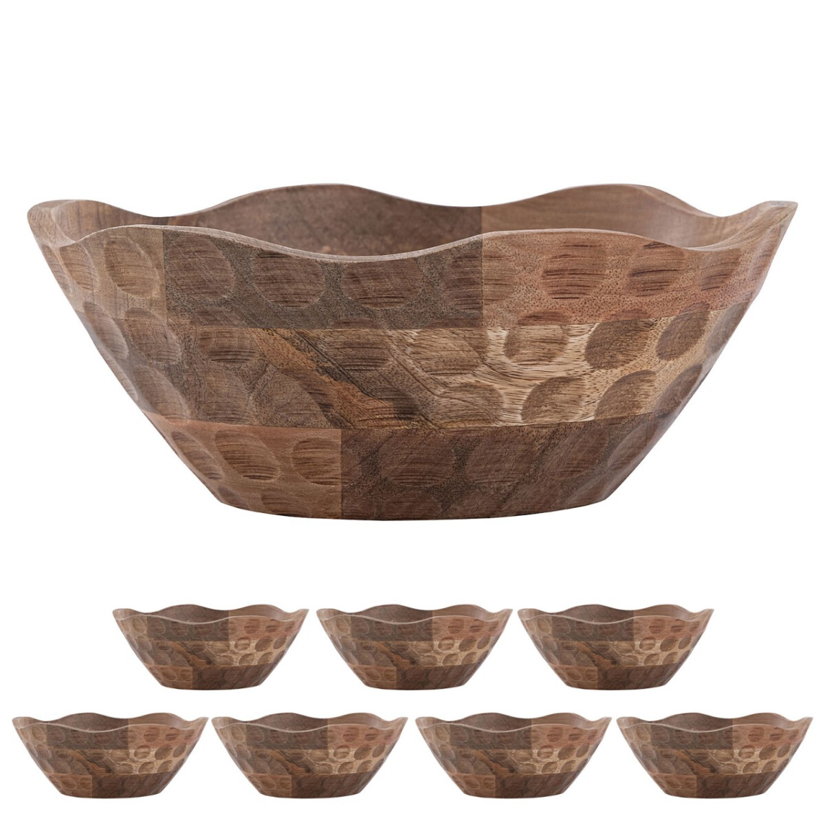 Dekoschale Masterbox 8-teilig Holzschale ø 30cm H 11c