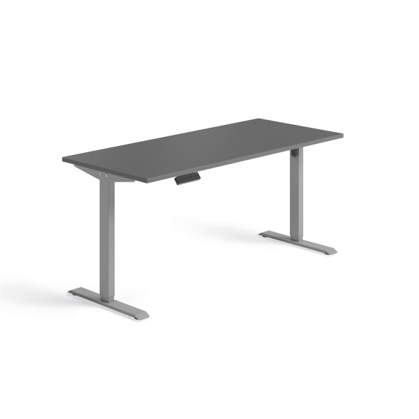 Schnellmontage Elektro-Hubtisch höhenverstellbar, 1600x700x740-1175, Onyx/Silber