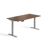 Schnellmontage Elektro-Hubtisch höhenverstellbar, 1600x800x740-1175, Nussbaum/Silber