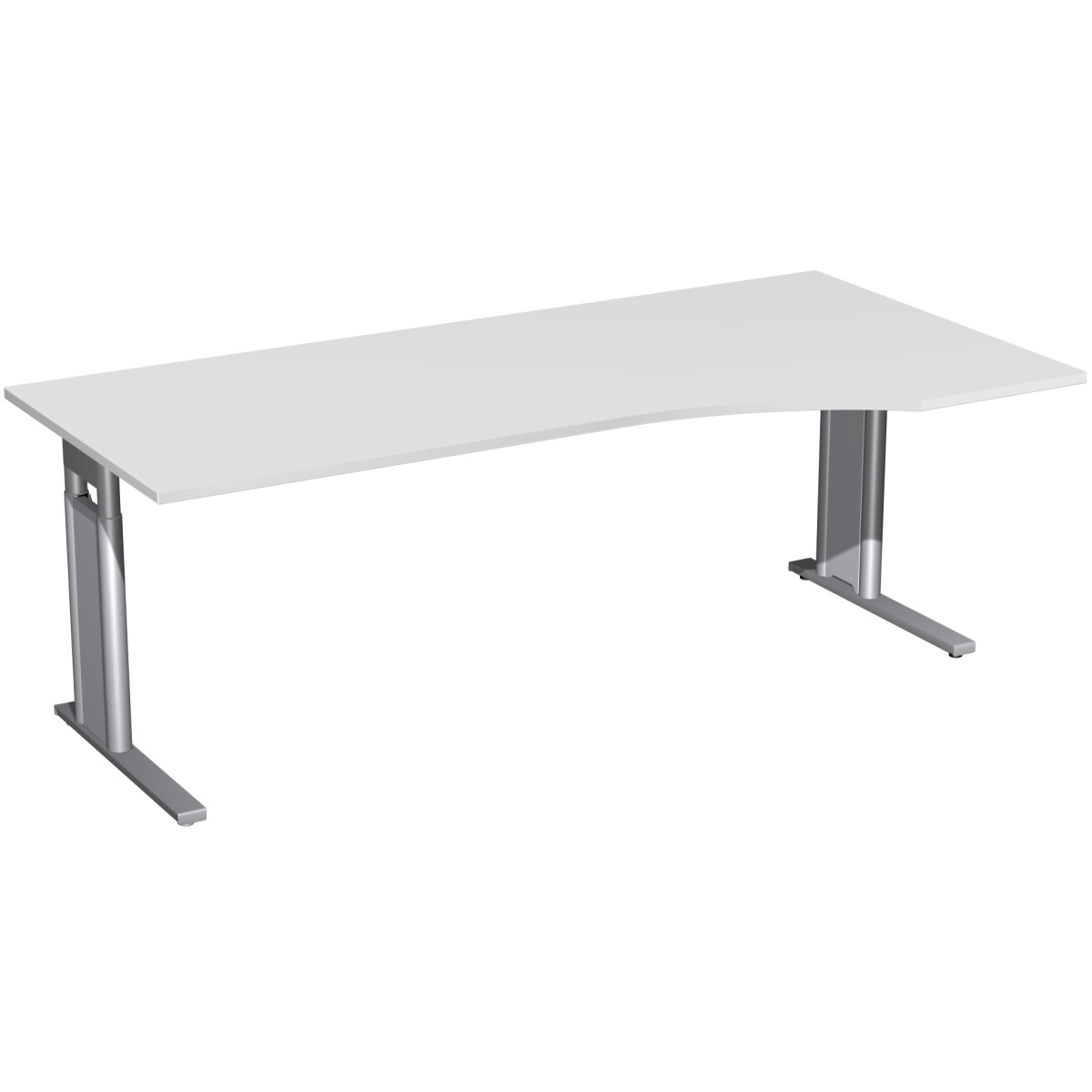 PC-Schreibtisch rechts höhenverstellbar, C Fuß Bl