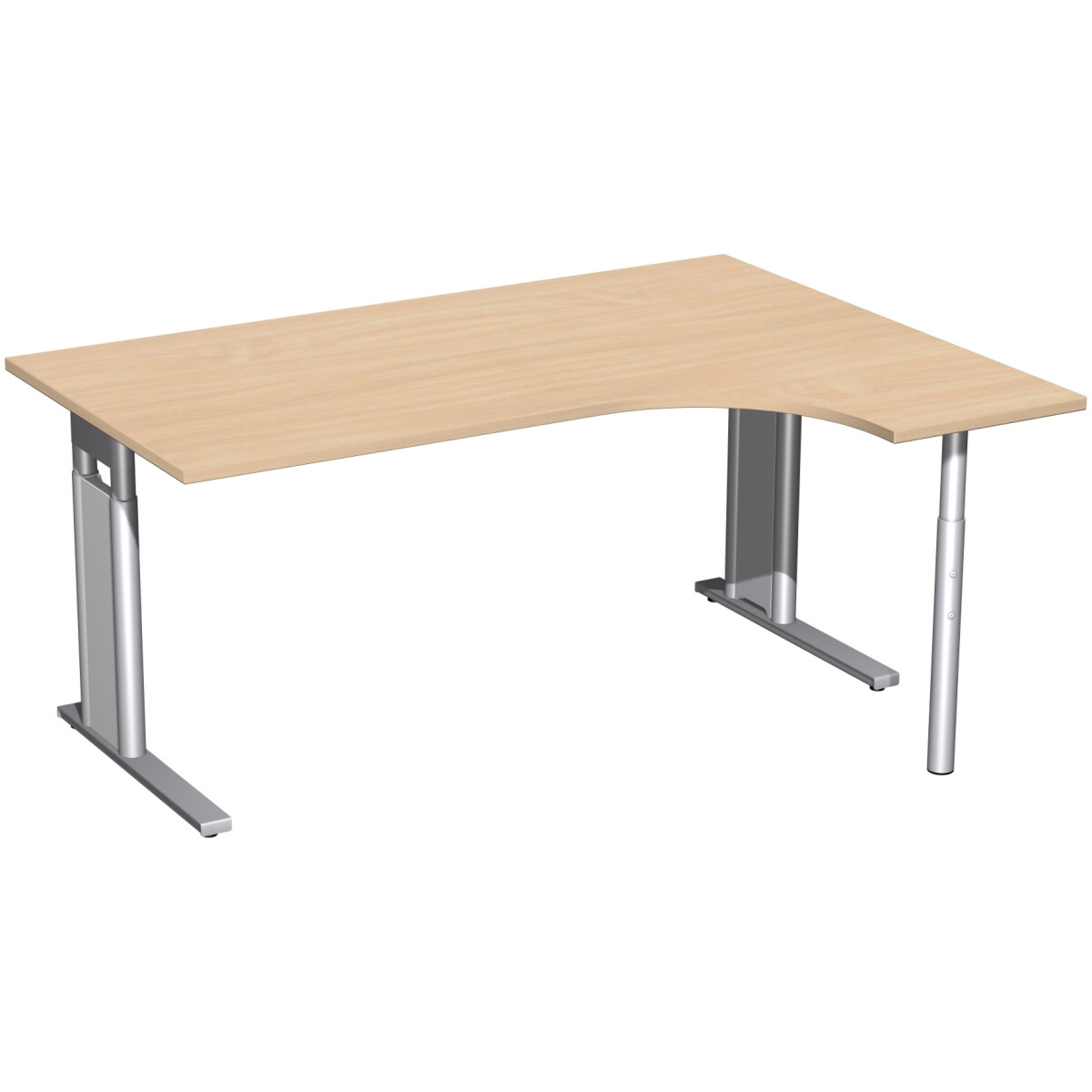 PC-Schreibtisch rechts höhenverstellbar, C Fuß Bl