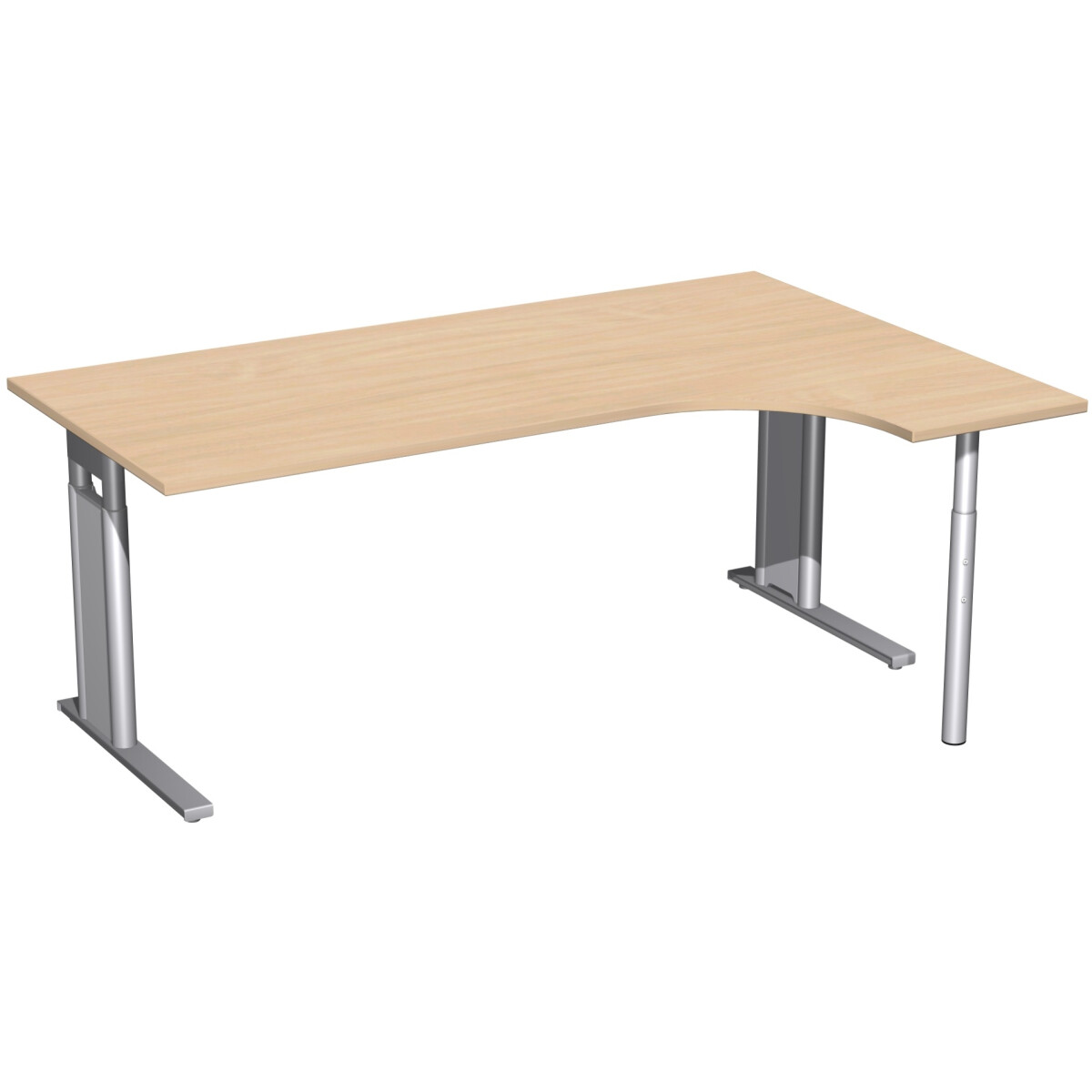 PC-Schreibtisch rechts höhenverstellbar, C Fuß Bl