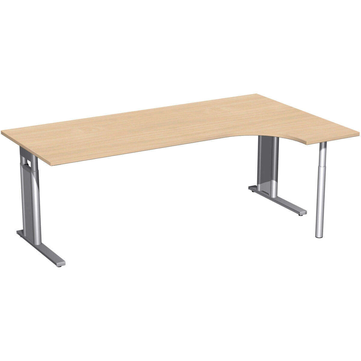 PC-Schreibtisch rechts höhenverstellbar, C Fuß Bl