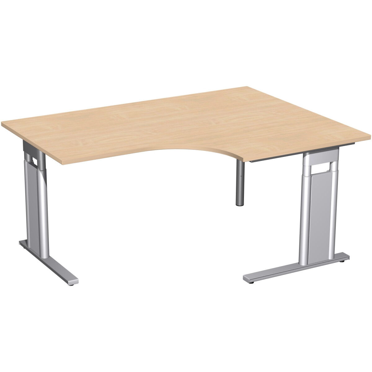 PC-Schreibtisch rechts höhenverstellbar, C Fuß Bl
