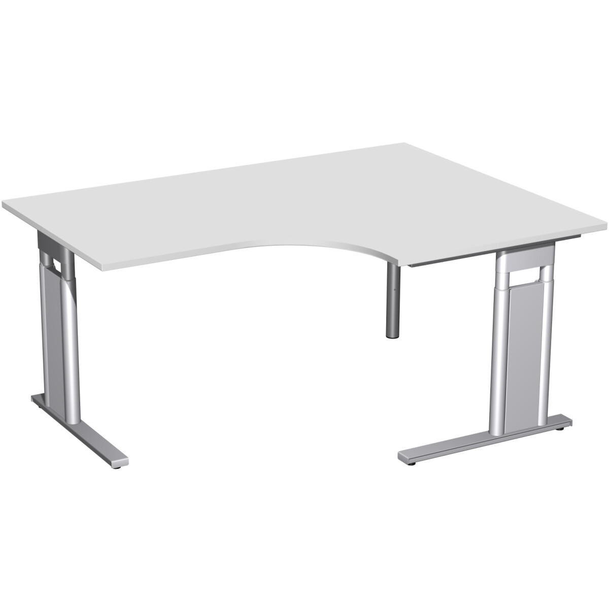 PC-Schreibtisch rechts höhenverstellbar, C Fuß Bl
