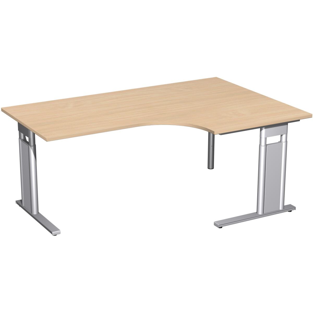 PC-Schreibtisch rechts höhenverstellbar, C Fuß Bl