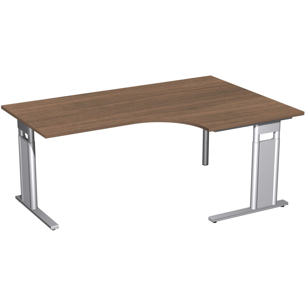 PC-Schreibtisch rechts höhenverstellbar, C Fuß Bl