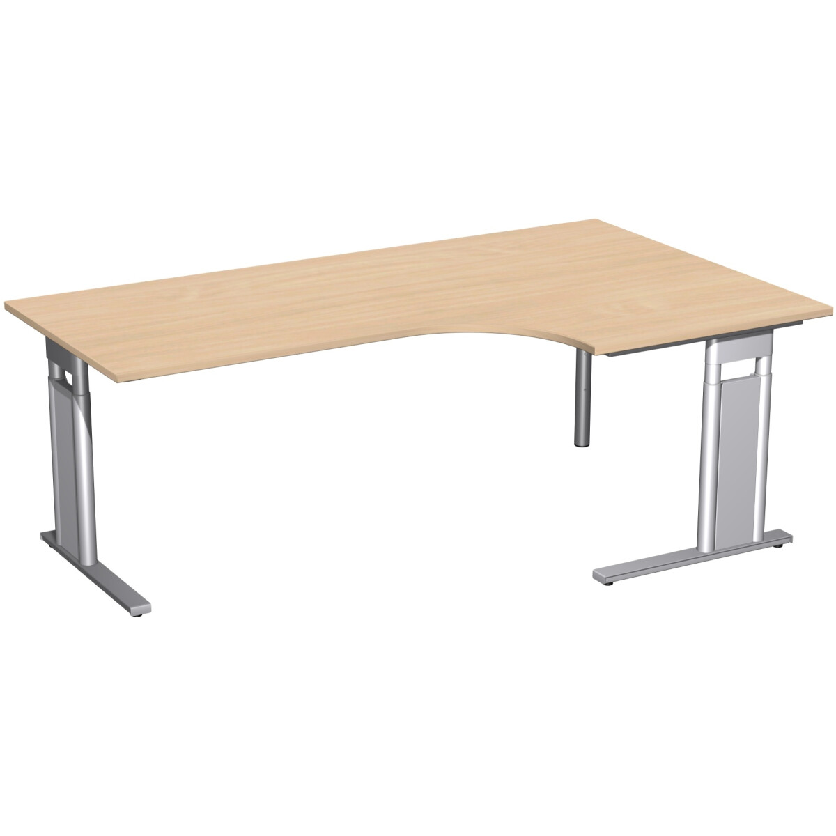 PC-Schreibtisch rechts höhenverstellbar, C Fuß Bl