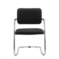 Freischwinger Besucherstuhl Ergo verchromt mit Armlehnen 2- er Set