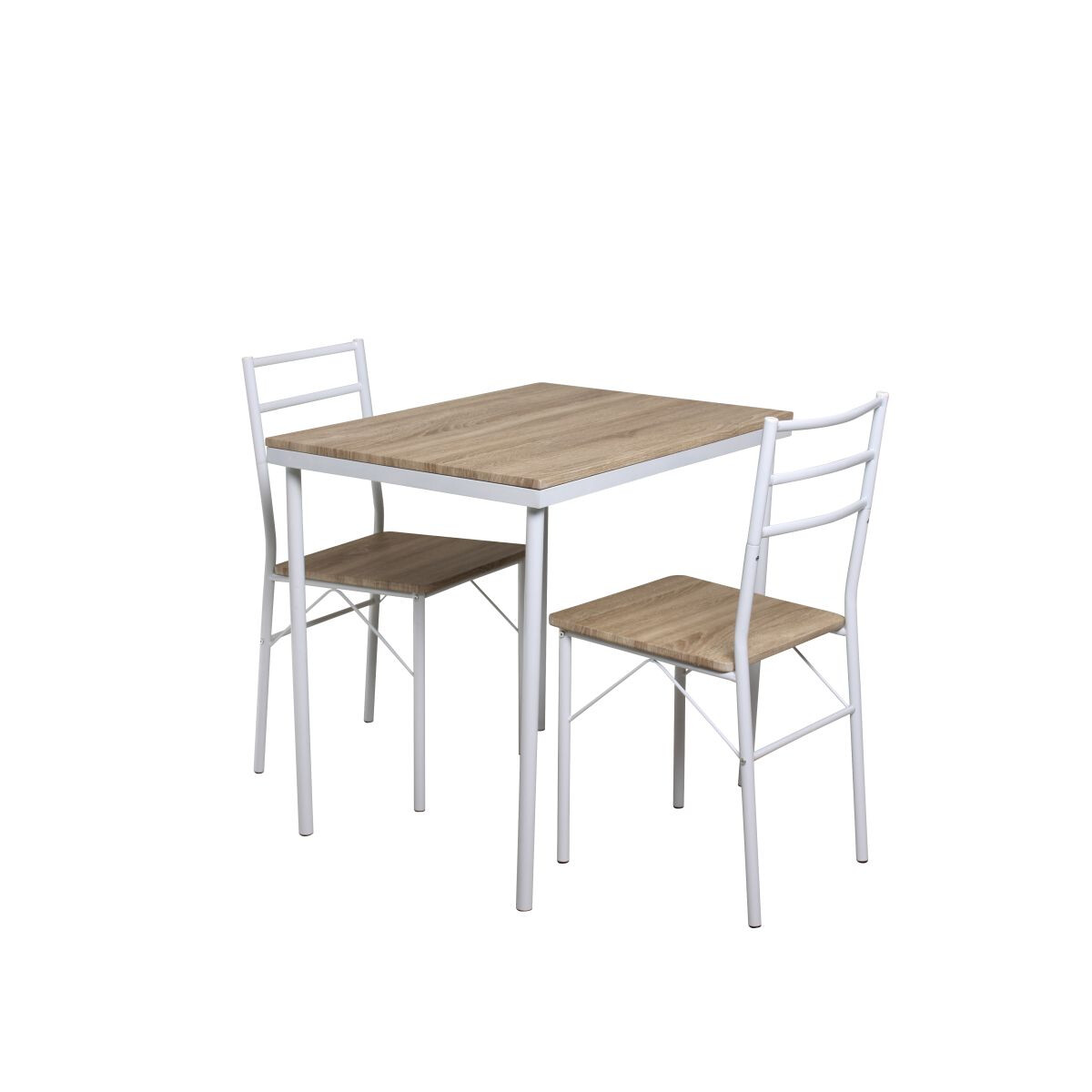 Barset Frühstücksset 3-teiligTisch, Holzoptik Stah