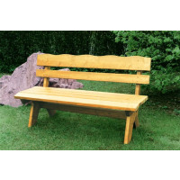 Gartenbank Holzbank Bank 4 Sitzer aus Kiefernholz massiv hellbraun